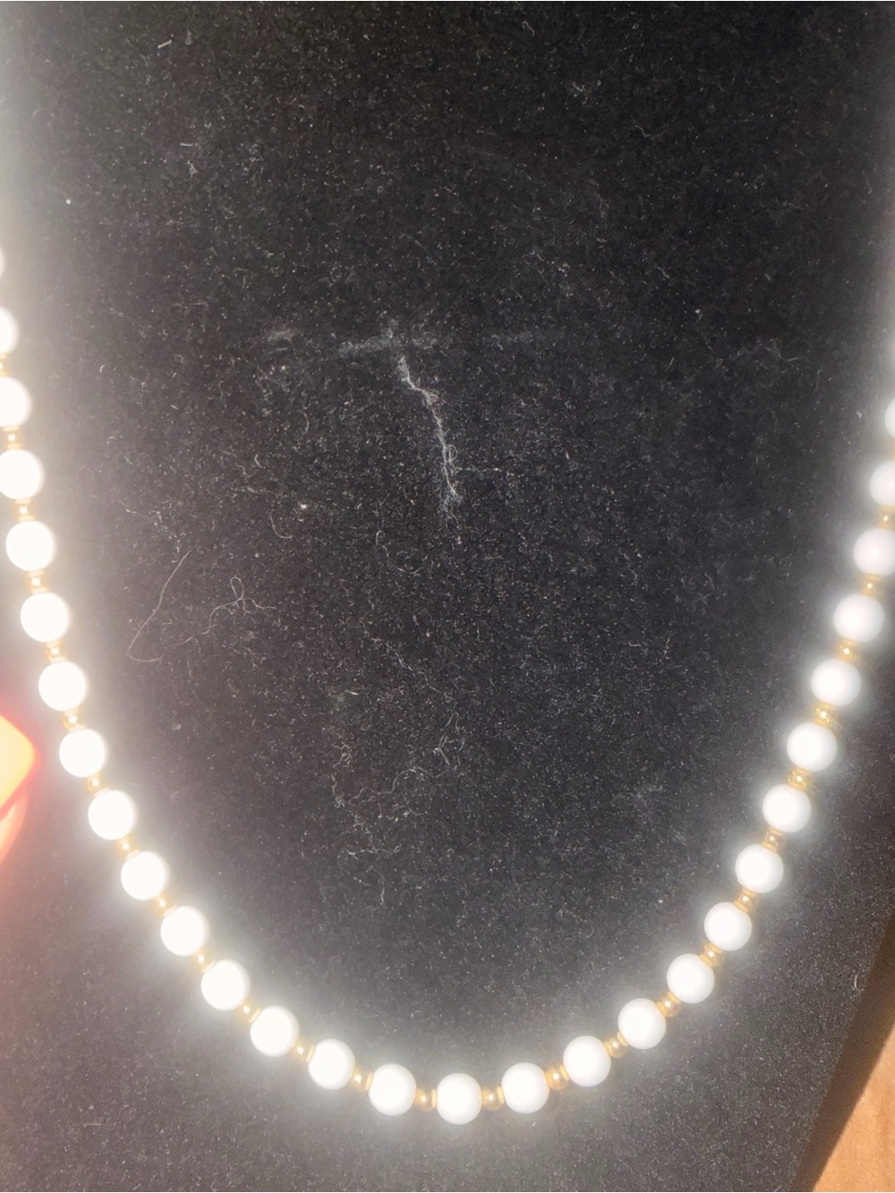 Monet White Pearl Necklace with Gold Accent Beads